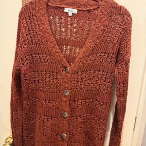 Mudd Women's Warm Rust Cardigan